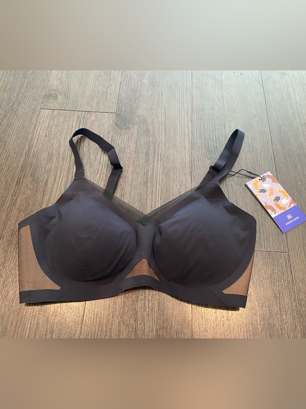 NWT Honeylove Crossover Bra Medium Black